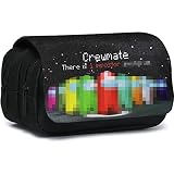 Doyomtoy Spiel Federmäppchen, Doppelreißverschluss Segeltuch Schlamperbox, Große Kapazität Briefpapier Pouch Stifte Etui Mäppchen Mädchen Teenager für Schul und Bürobedar(10)