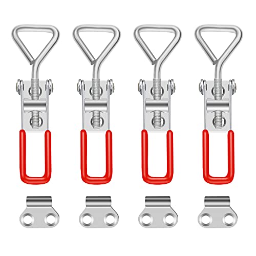 4 Stück Spannverschluss, Hebel Verschluss Hebel Kistenverschluss Eckbefestigung Sicherheitsschnalle Türriegel für Kisten Schrank Schublade Tür Fenster 100 kg