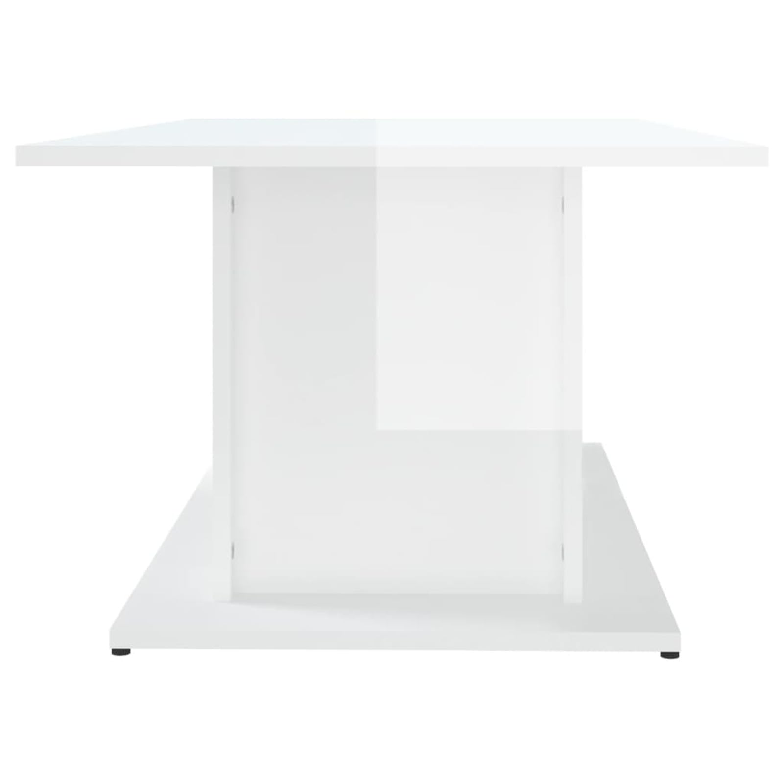 Homgoday Tavolino da caffè bianco lucido 102 x 55,5 x 40 cm, tavolino da tè per soggiorno, sala d'accoglienza degli ospiti, camera da letto e mobili da ufficio