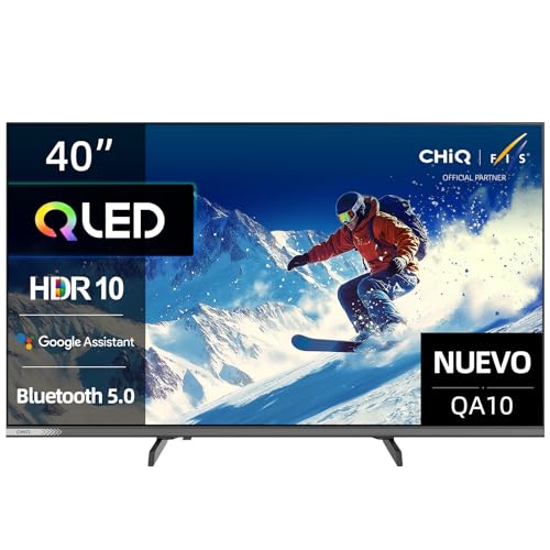 CHiQ 40QA10 40 Pulgadas (101cm) TV QLED Pro Smart TV - Diseño Sin Marco con Metal, 90% DCI-P3, HDR10, Dolby Audio, FHD, Control por Voz