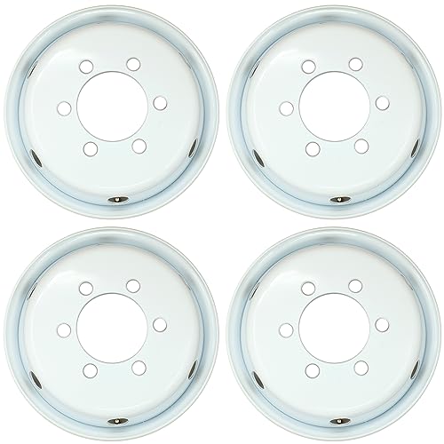 19.5" Set of 4 19.5x6 White Steel Wheels For ISUZU NPR