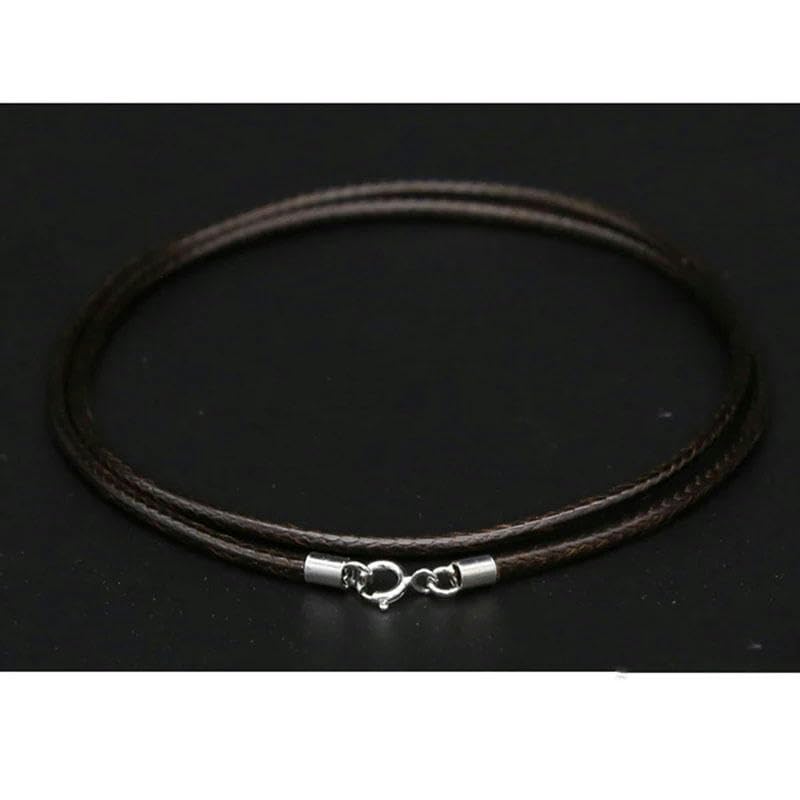 Cordon de collier ciré noir 2mm avec boucle argent 925 de 40cm LNNSHX