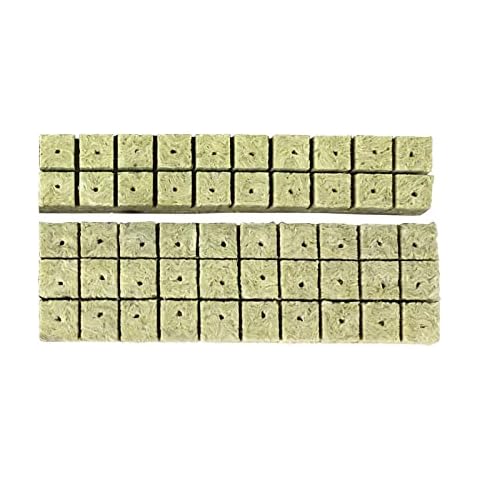 Garhelper 1.5 inch Rock Wool Planting Cubes,50 Pcs Rapid Rooter Rockwool Starter Plugs Blocks Grow Media Rockwool Grow Cube for Hydroponics Cuttings Cloning Plant Propagation Seed Starting Cover