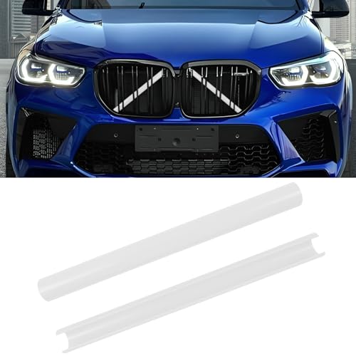 Image of V Brace Wrap Covers Compatible with BMW Grille Inserts StripesWrap | White Grill Inserts Compatible with BMW G01 G02 G05 G06 G07 F15 F16 F25 F26 E70 For X3 X4 X5 X6 X7 Series Accessories