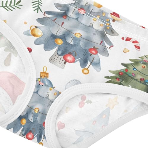 Christmas Tree Snowman Cute Panties Girl Girls Underwear Toddlers Cotton Florals Briefs Undies Kids 2t4