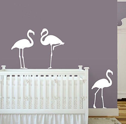 Flamingo Wall Decals Art Sickers Mural (White)
