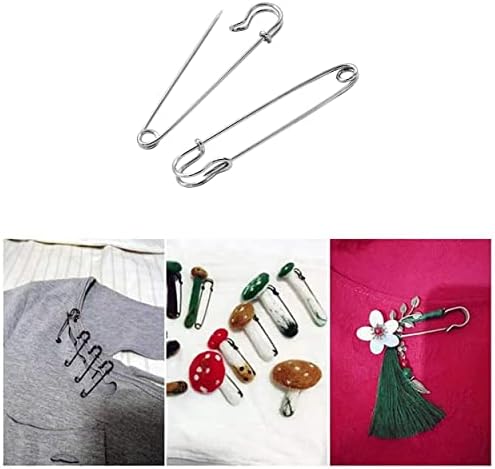 Large Safety Pins Strong, 50Pcs 3Inch Extra Large Metal Kilt Pins for Blankets, Skirts, Arts & Crafts Jewelry Crafts Household Use(Sliver)