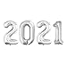 GOER 42 Inch 2021 Silver Foil Number Balloons for 2021 New Year Eve Festival Party Supplies Graduation Decorations