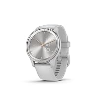 Garmin vívomove® Trend, Silver Stainless Steel Bezel with Mist Grey Case and Silicone Band
