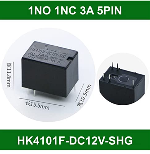 Relés HK4101F de 12V interruptor electromagnético de 5 pines para control automático de PCB 3