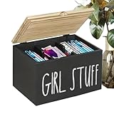 Generisch Tampon-Aufbewahrungsbox Für Badezimmer - Aufbewahrungsbox Mit Fächern Für Hygieneartikel - Hölzerner Tamponhalter Mit Deckel Organizer,Für Frauen Mädchen Kosmetiktisch Hotel Bad Haushalt