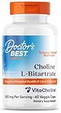 Doctor’s Best - Cholin L-Bitartrat, 550mg | Unterstützt Gedächtnis und Nervenfunktion - 60 Veggie-Kapseln