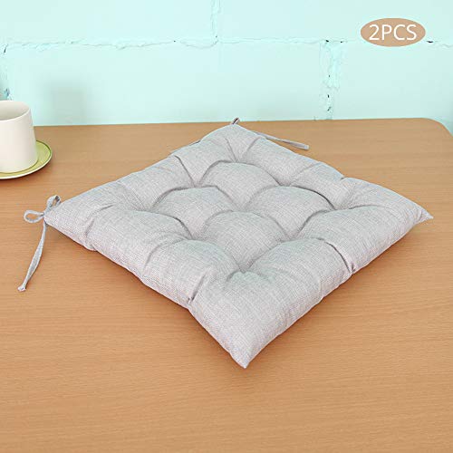 Riyifer Indoor Outdoor Seat Pad Cushions, Square Portable Thicken Chair Cushion Cotton And Linen Blend For Seats, Hard Chairs, Bay Windows, Floors,Lightgray,40 * 40Cm #TOP1