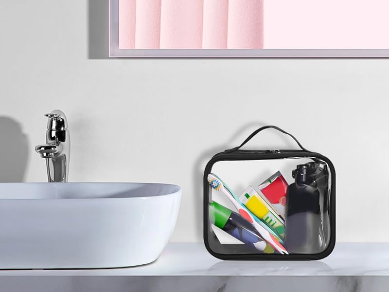 Miniatura 5 de ANRUI - Bolsa de aseo aprobada por la TSA con correa de asa, organizador de artículos de aseo personal y cosméticos, equipaje de mano para mujeres y