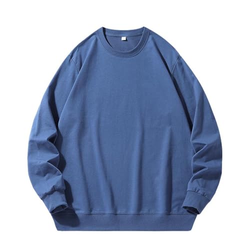 Sweatshirt homme coupe slim col rond en bleu denim une finition soignée
