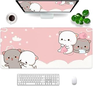 Kawaii Pink Cat Gaming Mouse Pad