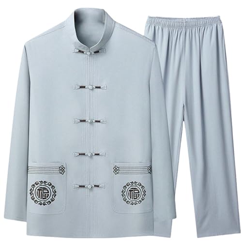 Hanfu homme anti-chaleur costume été manches longues soie glacée