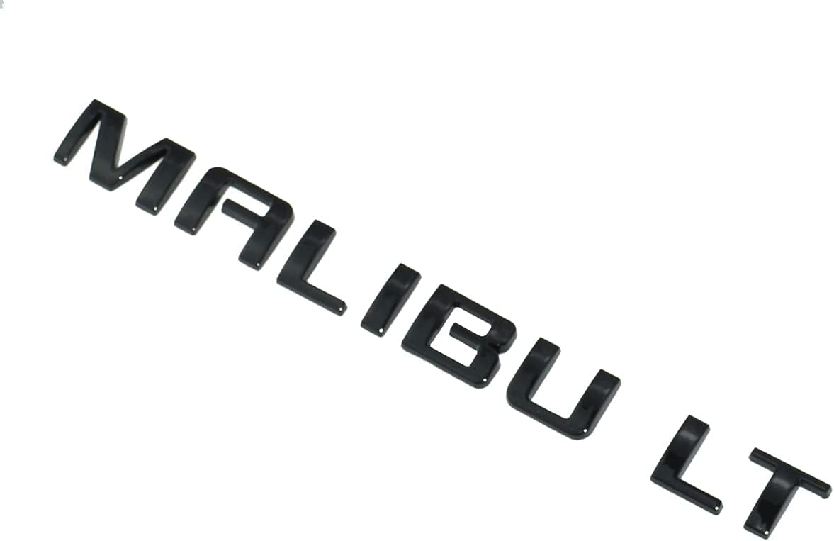 2Pc Malibu LT Emblem Rear Trunk Lid Door Letter Logo Badge Nameplate Sport Replacement for 10-15 Malibu 22842006 (Gloss Black)