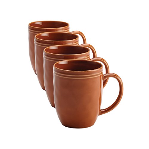 Rachael Ray Cucina Dinnerware 16-Piece Stoneware Dinnerware Set, Pumpkin Orange #TOP1