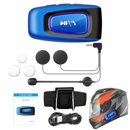 Wireless Motorcycle Headset, High Battery Life Helmets Accessories, Wireless Moto Stereo with Built-in Microphone - Noise Reduct