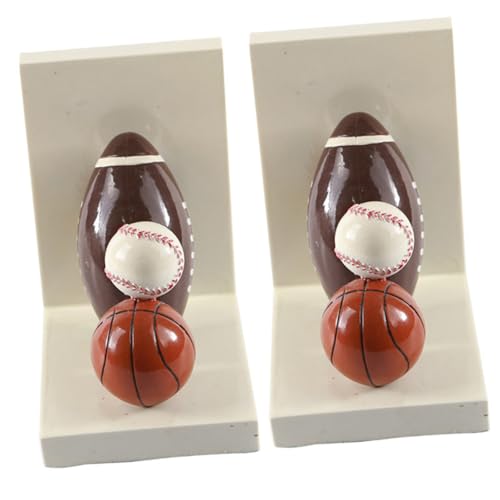 Cabilock Book Ends Football Bookends Supports Books Storage Shelf Cartoon Bookend
