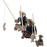 TEHAUX 3個 渓流釣り風 製漁師フィギュア 点 ガーデニング装飾 盆栽 水槽 花壇用置物 簡単清掃 耐久性あり アウトドア 室内兼用