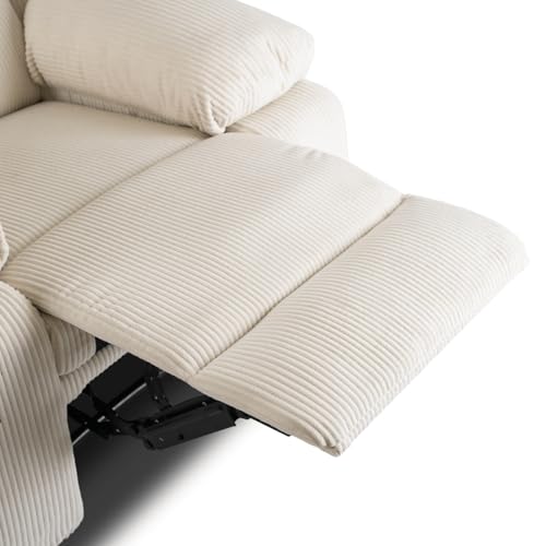 MEBEL ELITE Relaxsessel mit Liegefunktion - Fernsehsessel Beige mit 3 Sitzpositionen - Cord Sessel Wohnzimmer mit Seitentasche für Zubehör - Lesesessel Bequem Leicht zu Reinigen – Bild 7