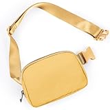 ODODOS Unisex Mini Belt Bag with Adjustable Strap Small Fanny Pack for Workout Running Traveling Hiking, Buff Yellow