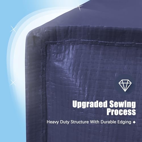 Image of HOMESURE 12 Pack Large Strong Moving Bags with Zippers & Carrying Handles - Water-Resistant - Heavy Duty Storage Tote for Space Saving, Fold Flat, Alternative to Moving Box (Blue)