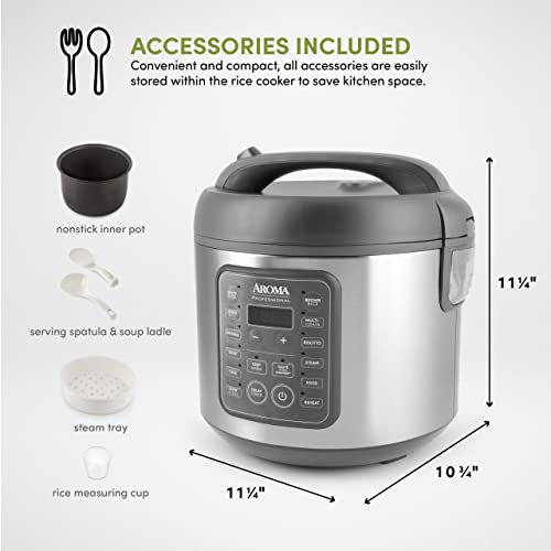 Aroma Housewares 20-Cup (Cooked) / 5Qt. Digital Rice & Grain Multicooker (Arc-5200Sg), Gray #TOP2