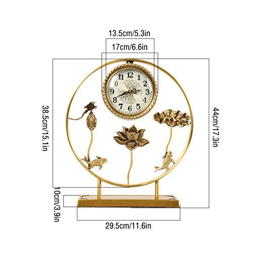 relógio Relógio de mesa de latão clássico, relógio de mesa para decoração de sala de estar, relógio
