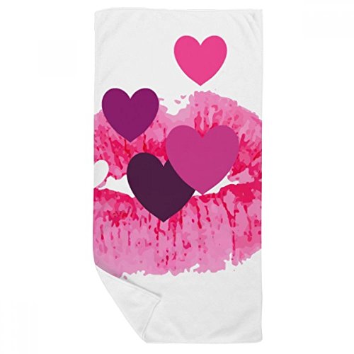 Serviette de bain absorbante et douce 35x70cm motif coeurs St Valentin