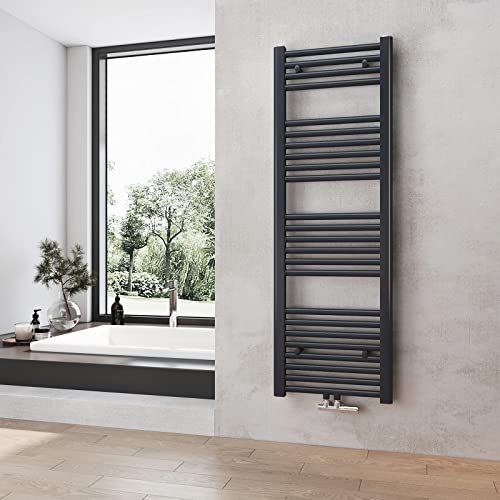 Preisvergleich Produktbild Heilmetz Badheizkörper Anthrazit Handtuchtrockner Heizung 1200 x 400 mm Bad Heizkörper Handtuchheizkörper Mittelanschluss Handtuchwärmer