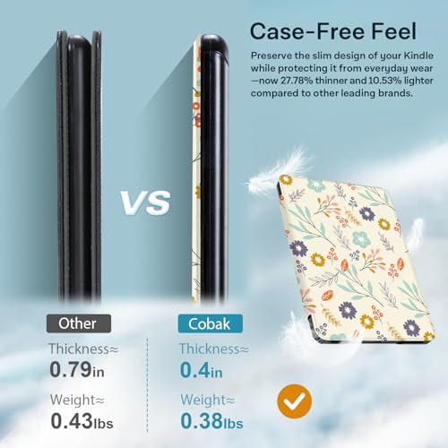 Image of CoBak Lightweight Stand Case for 7 inch Kindle Paperwhite 12th Gen 2024 and Kindle Colorsoft with Right Hand Strap - Compatible with iPhone MagSafe, for Samsung /Belkin /Anker Wireless Charging Pads