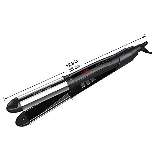Miracomb 3D Pro Nano Titanium Flat Iron, 2 In 1 Hair Straightener Curler With 1 Inch Floating Plates, 11 Temp Adjustments, Max 450 ° F, Auto Shut Off, 18 Month Warranty (Package May Vary) #TOP1