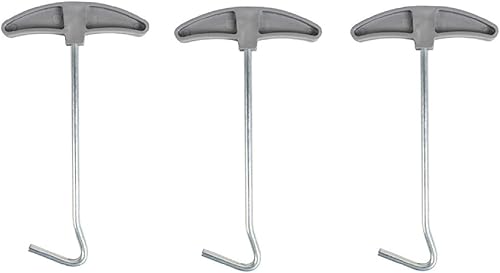 Extractor de clavijas para tienda de campaña al aire libre de 3 piezas con asas de plástico, herramienta portátil para acampar y otras actividades