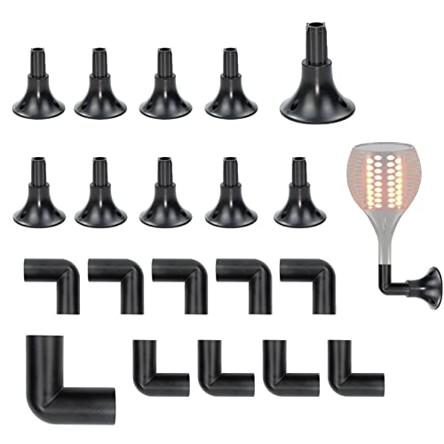 EsLuker.ly - Juego de 20 luces solares de plástico para exteriores, soporte de pared de plástico ABS y base de montaje en pared para antorcha solar, luces de jardín, marcadores de camino de Navidad Cover