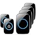 Wireless Doorbell, FullHouse Waterproof Door Chime Kit Includes Push Button Transmitter and Plug-In Receiver, Over 1000 feet Range, CD Quality Sound and LED Flash (2 Transmitter + 4 Receiver Black)