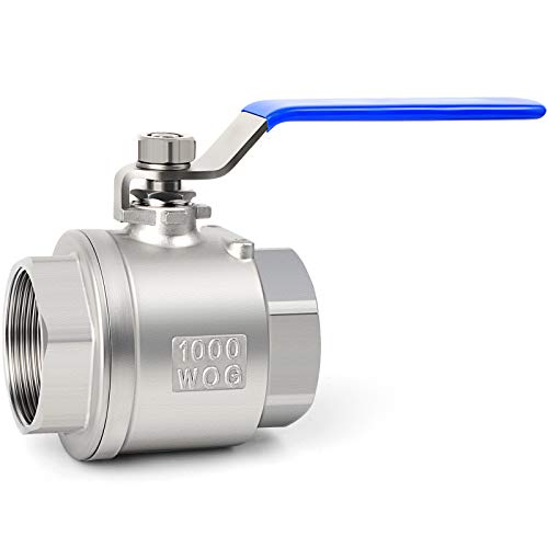 Taisher 1 Pcs 3/8 Inch Fnpt Heavy Duty Full Porat Ball Valve 304 Stainless Steel With Blue Handles #TOP1