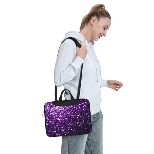 Bolsa para laptop morada de diseño versátil con correa resistente 7