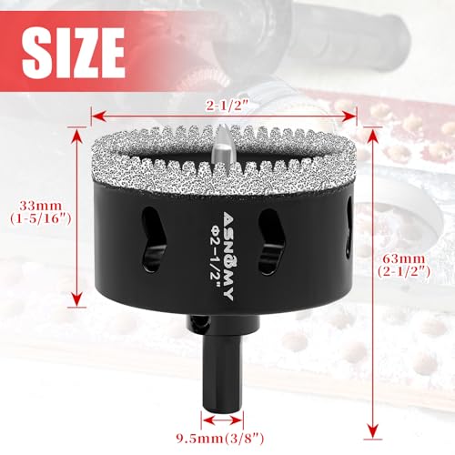 image for ASNOMY 2-3/8 Inch Diamond Hole Saw with Pilot Drill Bit, 2-3/8