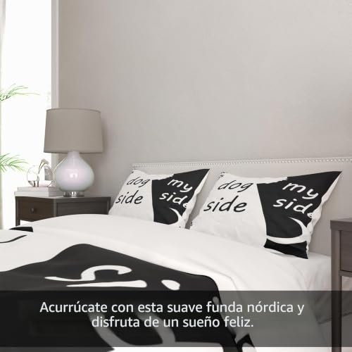 Miniatura 5 de Juego De Ropa De Cama De 3 Piezas 220x240cm, Juego De Cama De Microfibra Suave En Blanco Y Negro, Para Adultos, Decoración Del Dormitorio King 220x240cm , A