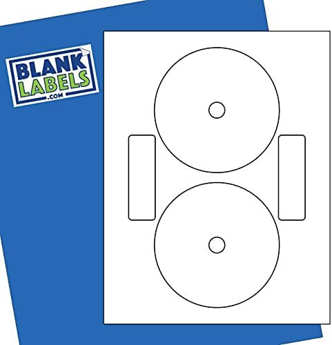 CD / DVD Labels from Blank Labels - Neato Full Face Compatible, Small Center Style - Spine and Case Labels - Permanent White Matte - Inkjet and Laser ...