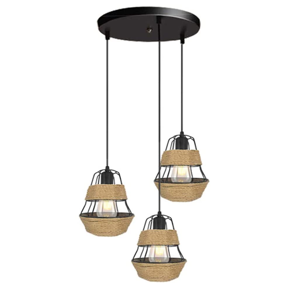 Corde de chanvre et fer forgé d'exception pour une suspension de décoration loft