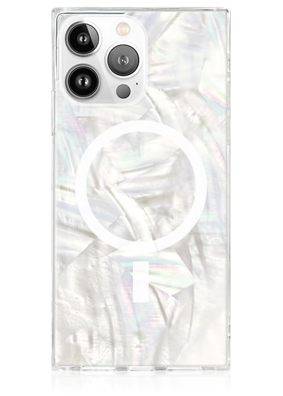 Coque carrée Flaunt iPhone 15 Pro pour sublimer vos tenues au quotidien en nacre