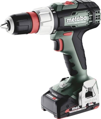 Metabo SB 614054500 Perceuse à percussion rapide sans fil 18 L avec batterie et MetaBOX 145 (batteries LiPOWER 18 V, 2 x 2 Ah, diamètre de perçage 13 mm/36 mm, poids 1,6 kg)