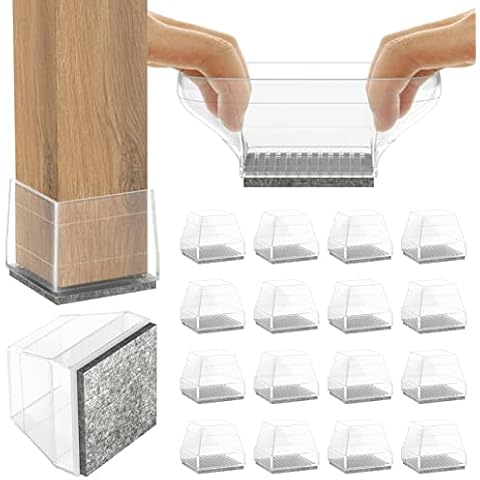 16 PCS Square Chair Leg Protectors + 24 PCS Square Chair Leg Protectors Cover