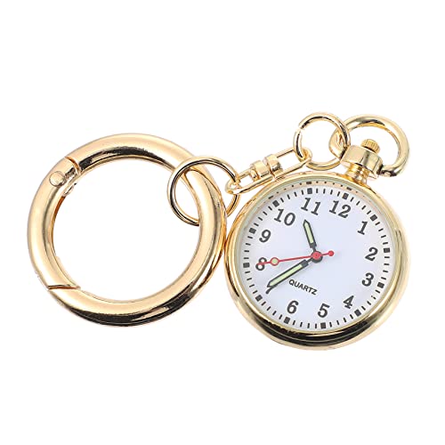 LIFKOME ナースウォッチ アクセサリー 青 デジタル ライト 看護師 pocket watch ワッチ wrist watch 懐中時計 キーホルダーウォッチ 石英 Golden