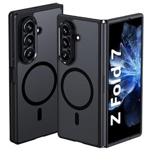 YINLAI for Samsung Galaxy Z Fold 7 Magnetic Case [Compatible with Magsafe] Skin Feeling Slim Frosted Translucent Shockproof Phone Case for Women Girls Phone Case for Samsung Z Fold 7, Black