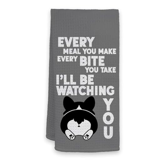 HIWX Corgi Gifts for Corgi Lovers, Every Meal You Make Every Bite You Take I'll Be Watching You Dog Kitchen Towel Dish Towels, Corgi Gifts, Corgi Dog Hand Towels Kitchen Tea Towel Decor 16x24 Inches